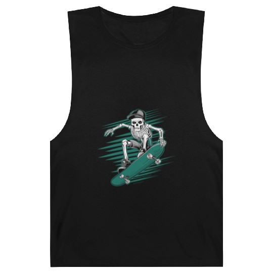 Skeleton Skateboarder Skull Skater Barnard Tanks