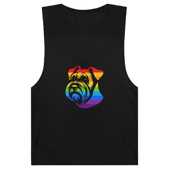 Miniature Schnauzer Rainbow LGBT Gay Pride Lesbian Barnard Tanks