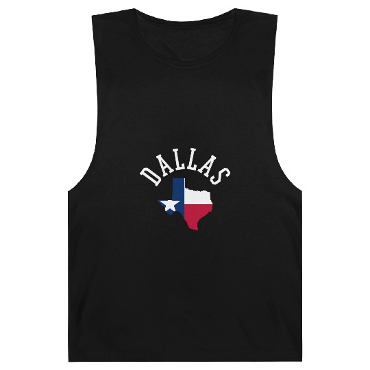 Dallas USA Flag Patriot Design For Proud Souls Barnard Tanks
