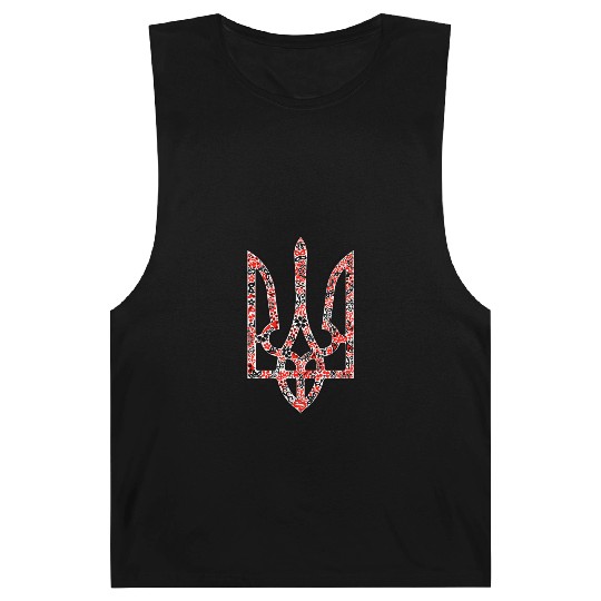 Ukraine trident Tryzub in red and black colors Barnard Tanks