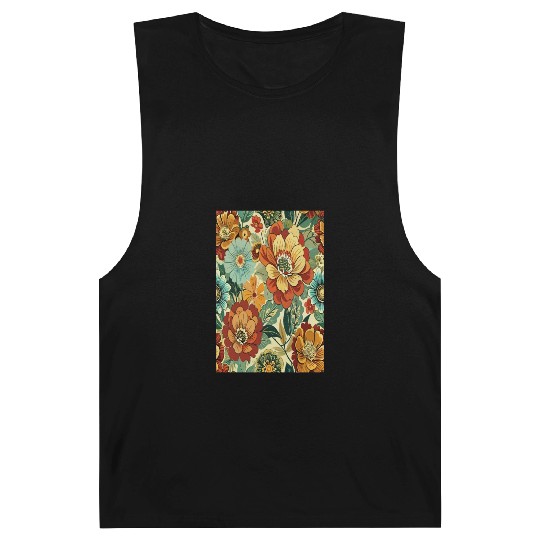 Timeless Blossoms: A Vintage Floral Tapestry Barnard Tanks