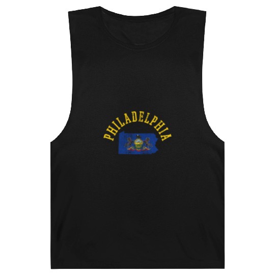 Embrace Your Inner Patriot: Philadelphia USA Flag Barnard Tanks