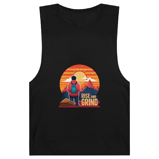 Rise and Grind - Sunrise Hustle Motivation Barnard Tanks
