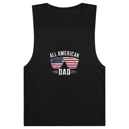 All American Dad 4th Of July Patriotic Pride Barnard Tanks