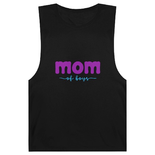 Mom of Boys in Teal and Purple Barnard Tanks