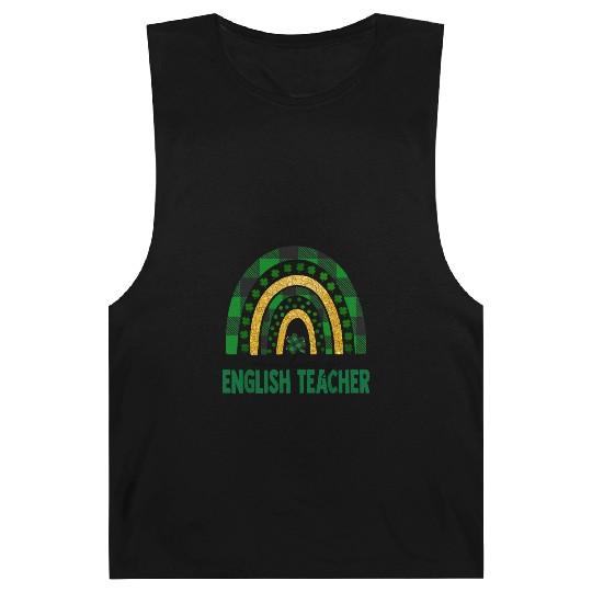One Lucky English Teacher Rainbow St Patricks Day Barnard Tanks
