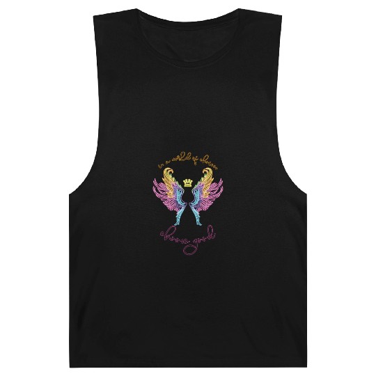 Neon angel wings with a crown Barnard Tanks