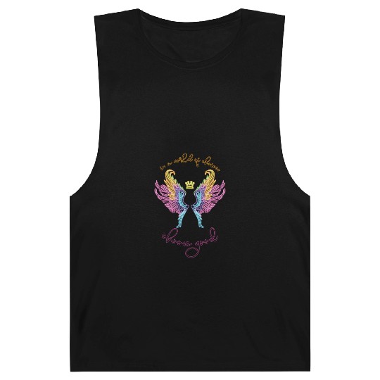 Neon angel wings with a crown Barnard Tanks