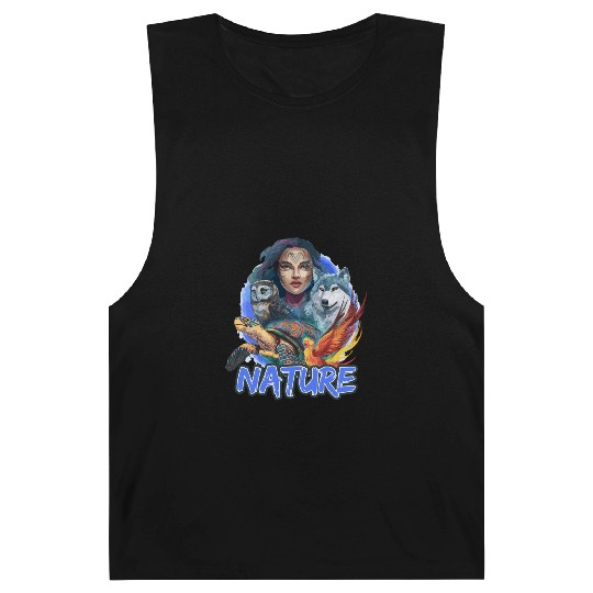 Nature-Inspired Wolf Owl Turtle Phoenix Woman Barnard Tanks