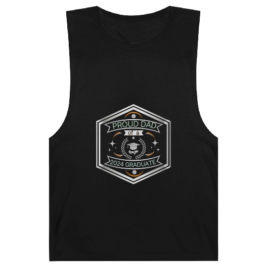 Proud Dad of 2024 Graduate ,Fathers Day silver Barnard Tanks