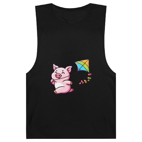 Playful Piglet: Kite-Flying Joy Barnard Tanks