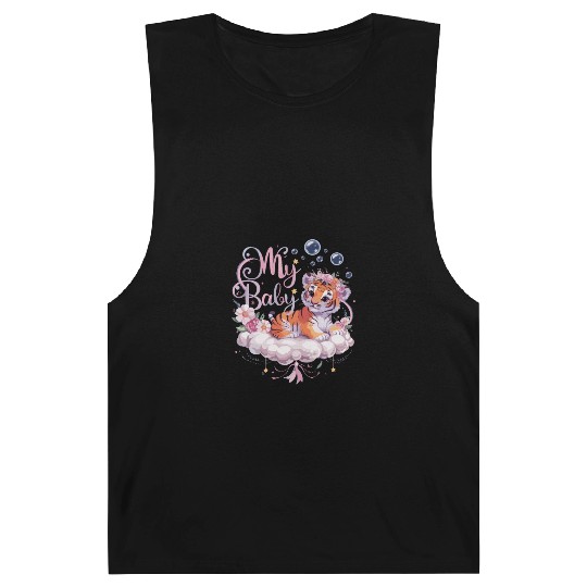 Adorable Baby Tiger Floral Cloud Dreamy Artwork Barnard Tanks