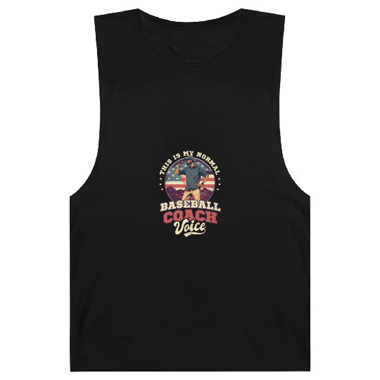 4th Of July Baseball Coach Normal Coach Voice Barnard Tanks