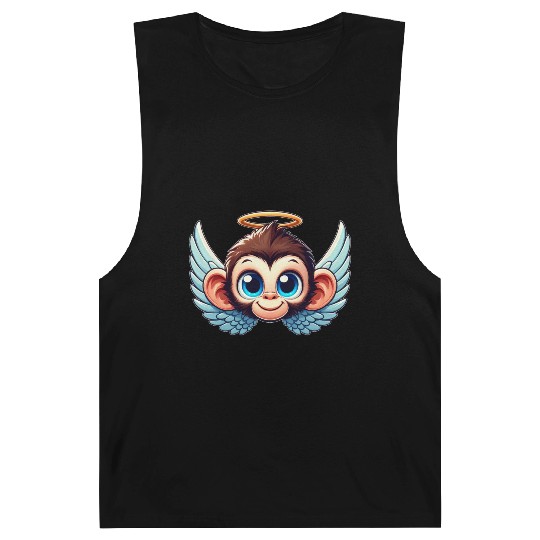 Monkey chimpanzee cartoon angel wings Barnard Tanks