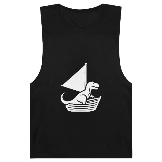 Cool summer sailboat T-Rex silhouette Barnard Tanks