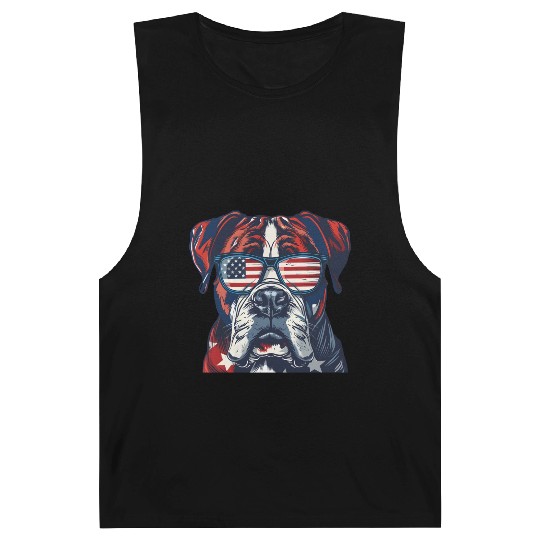 Boxer dog. American memorial day Barnard Tanks