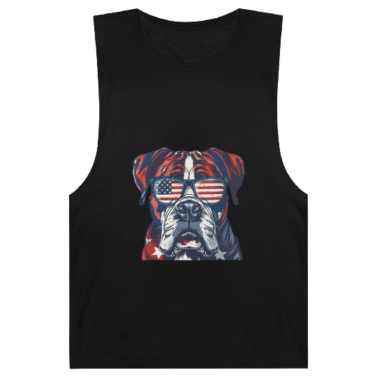 Boxer dog. American memorial day Barnard Tanks