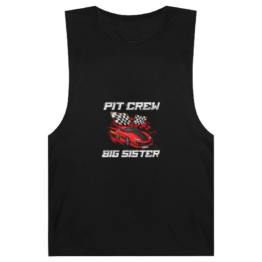 Pit Crew Big Sister Race Car Birthday Racing Car Barnard Tanks