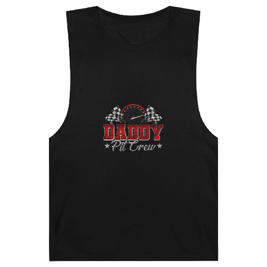 Pit Crew Race Car Racing Daddy Family Birthday Barnard Tanks