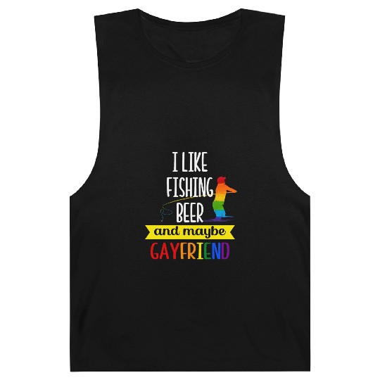 I like my Fishing Beer Gayfriend Pride Month Pride Barnard Tanks