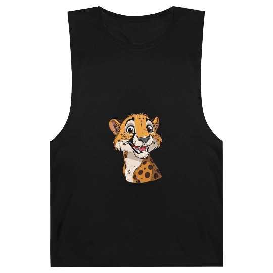 Charming Smiling Cheetah Portrait Barnard Tanks