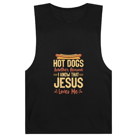 Hot Dog Adult Jesus Faith Barnard Tanks