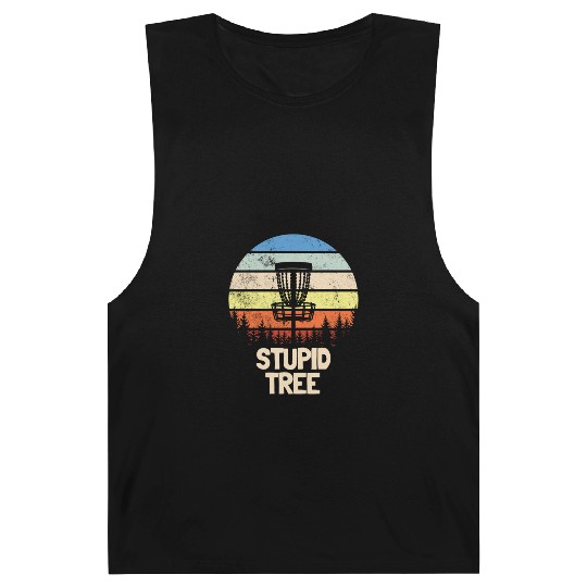 Stupid Tree Disc Golf Retro Funny Disc Golf Player Barnard Tanks