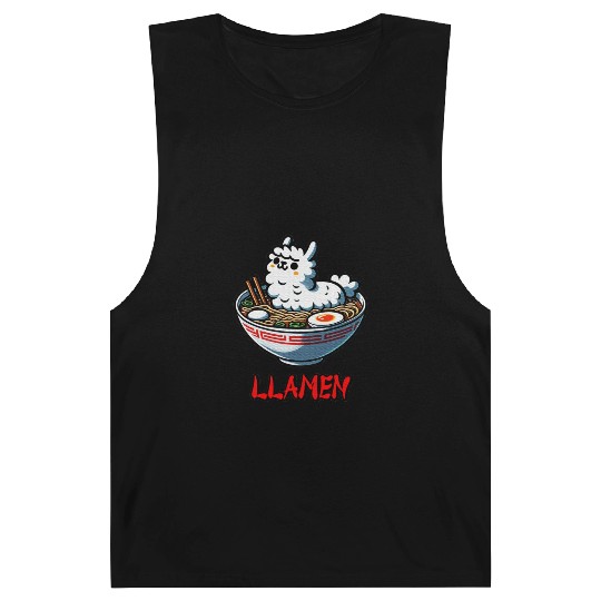 Llamen Noodles Chinese Food Alpaca Llama Lover Barnard Tanks