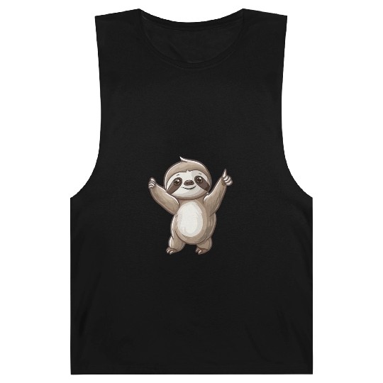 Charming Smiling Sloth Embracing Life Barnard Tanks