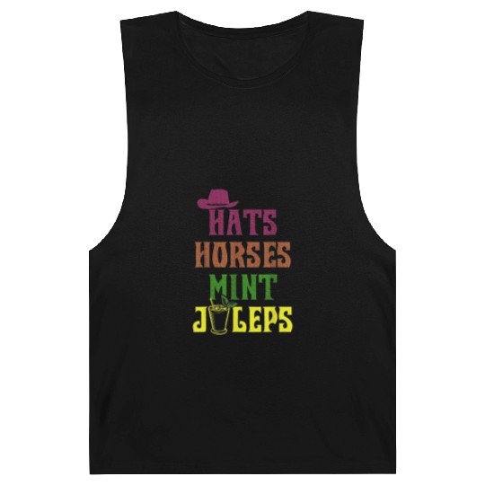 Horse Racing Hats Horses and Mint Juleps Derby Barnard Tanks