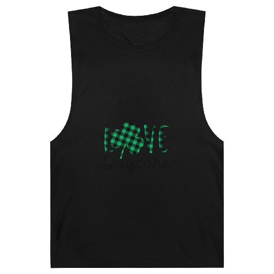 St Patricks Day Daycare Teacher Plaid Shamrock Barnard Tanks