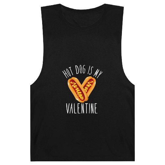 Hot Dog Adult Heart Valentines Day Barnard Tanks