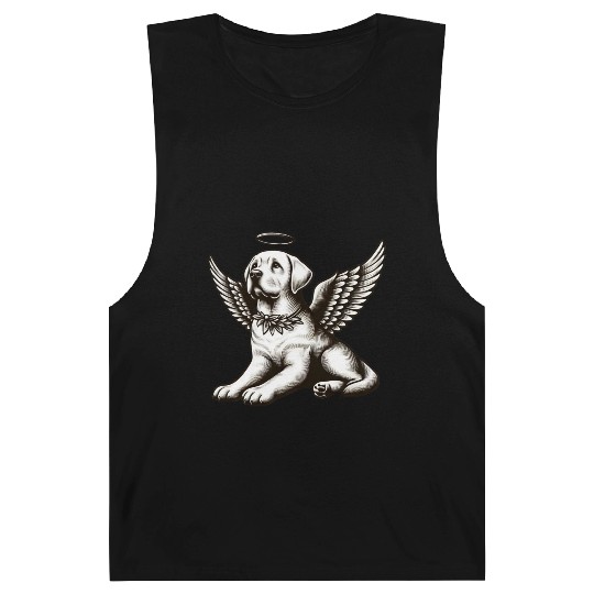 Labrador angel wings black white halo Barnard Tanks