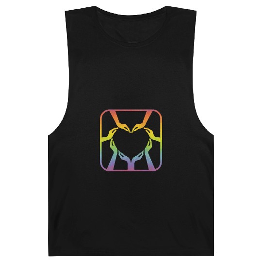 Artistic LGBTQ Gay Pride Rainbow Flag Lesbian Barnard Tanks