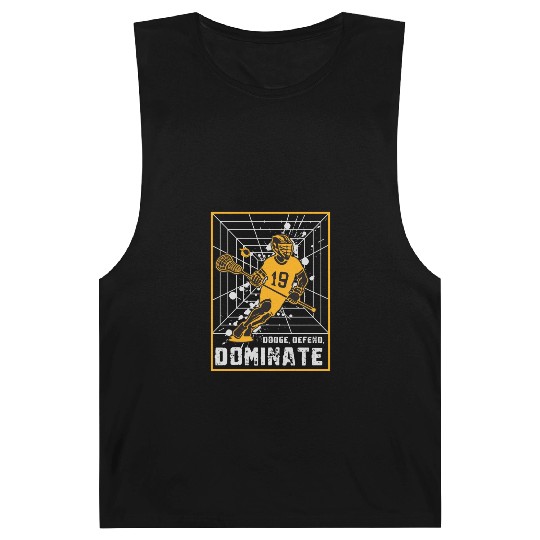 Dodge, Defend, Dominate Lacrosse Gift Barnard Tanks