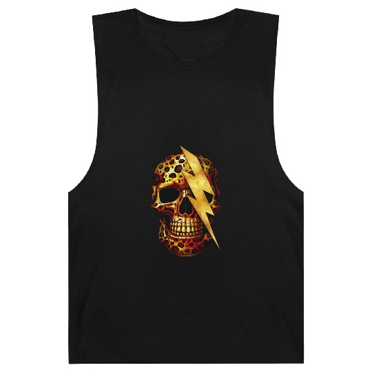 Skull with Leopard Print & Gold Spark Barnard Tanks