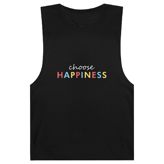 Vintage Retro Choose Happiness Barnard Tanks