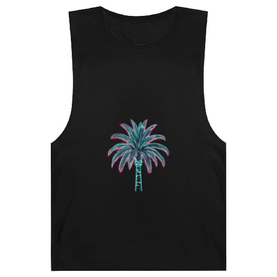 Vaporwave palm tree Barnard Tanks