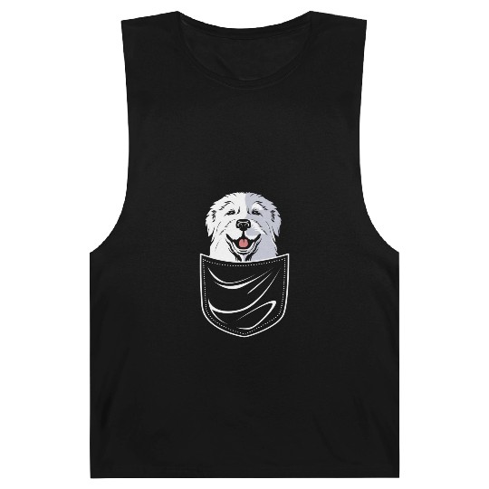Dog In A Pocket Pet Lover Cute Great Pyrenees Barnard Tanks