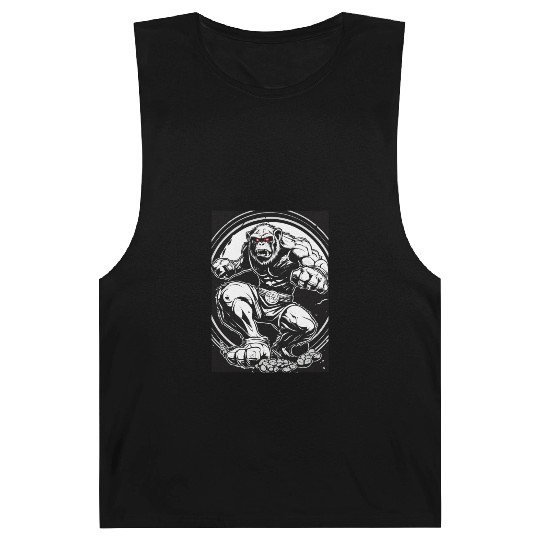 Zombie ape street fighter black and white circle l Barnard Tanks
