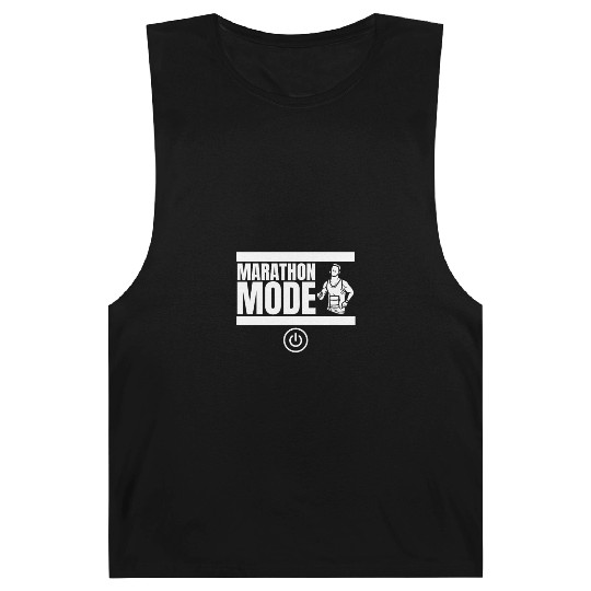 Marathon Mode On Funny Marathon Running Barnard Tanks