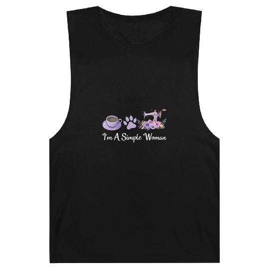 I'm A Simple Woman - Cat Lover Sewing Sewing Lover Barnard Tanks