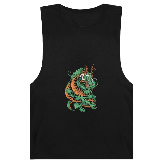 Angry Japanese Dragon Tattoo Barnard Tanks