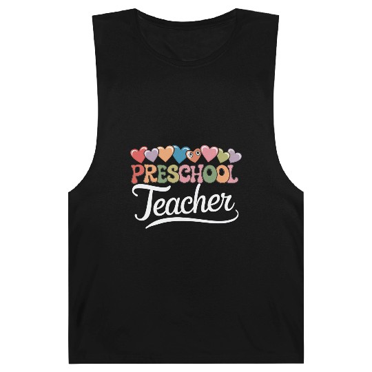Preschool Teacher First Day Groovy Back To School Barnard Tanks