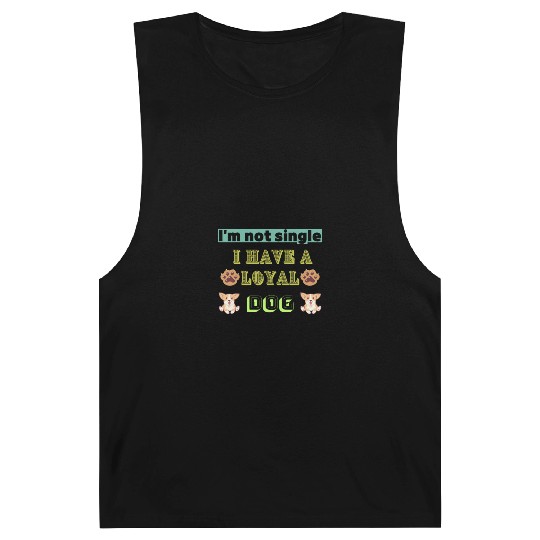 Womens I'm Not Single I have a Dog V-Neck Barnard Tanks.