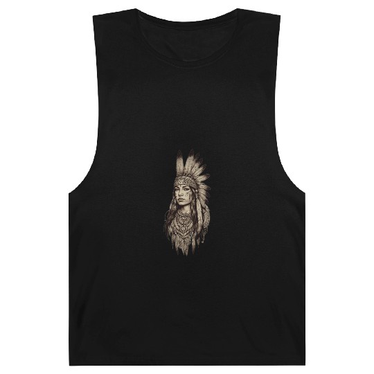 Bohemian Native Headdress Illustration Barnard Tanks