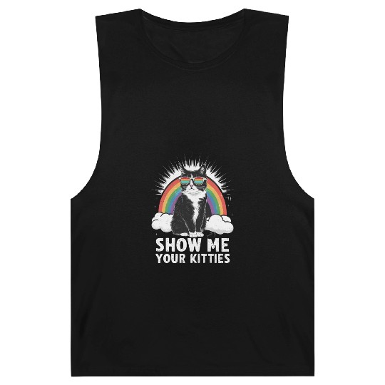 Show Me Your Kitties Funny Lesbian Gay Pride LGBT Barnard Tanks