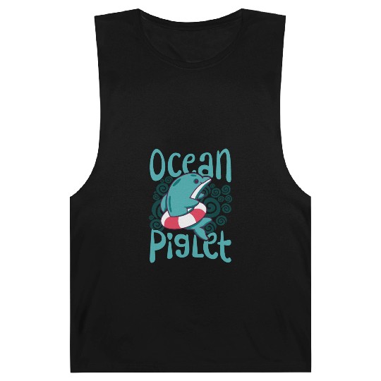 Funny Dolphin Lover Ocean Piglet Graphic for Aquat Barnard Tanks