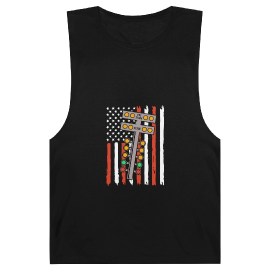 Patriotic Car Race American Flag Drag Racing Barnard Tanks