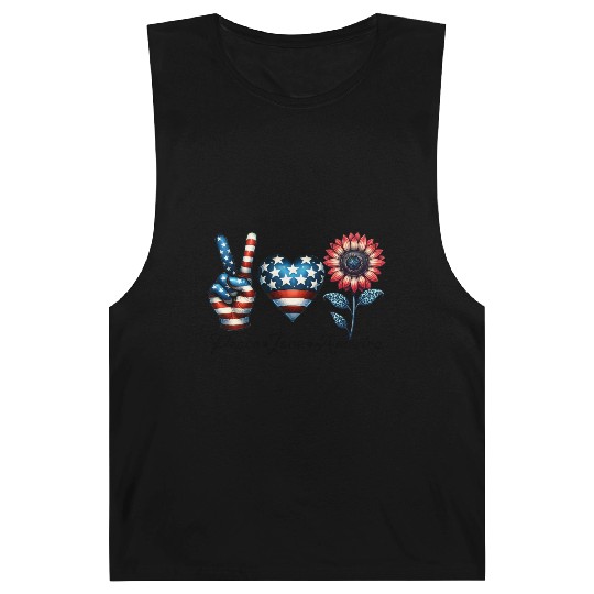 Peace Love America Barnard Tanks